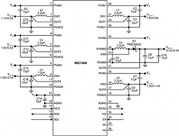Micrel ����������� ��������� ��������������� ����� ���������� �������� (PMIC), ���������� ���������� MIC7400 � MIC7401.