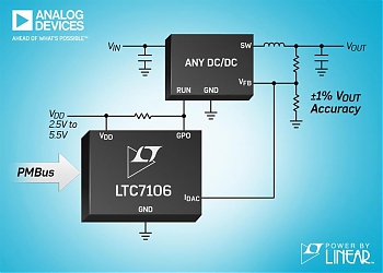 ��������� LTC7106 �� Analog Devices � ��� ����������� �� ���������� PMBus I2C ������������ ��������������� ������� ���, ��������� ������������ �������� ���������� ����������� ������ DC/DC-�������������.