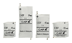 Фирма CAP-XX анонсировала разработку тонких 3-вольтовых суперконденсаторов призматической формы, предназначенных для схем носимых устройств, брелков-контроллеров и оборудования IoT, где требуются мгновенные пиковые токи.