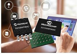 ���� ������ SST26WF064C �SuperFlash� ������������ Microchip ���������� ������� 64 ���� � ��������� � ���������� ������������������, ����������� Dual Transfer Rate (����� ������ �� ����� ������� ��������������) � �������� ������� ��������� (� �������� 35 ��).