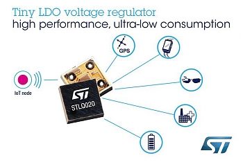 LDO-стабилизатор напряжения STLQ020 от ST упростит задачу проектирования за счёт разрешения компромисса при выборе между такими параметрами как: собственный ток потребления, выходная мощность, динамические характеристики и размер корпуса.