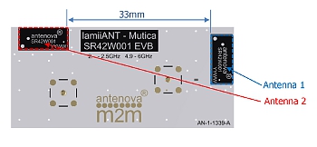 �������� Antenova ��������� SMD-������� Mutica � ����� �������� �����������: 2,4 � 2,5 ��� � 4,9 � 5,9 ��� (Wi-Fi 802.11n).