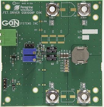 GaN Systems ������������ ������ ��������� ����� GS61008P-EVBHF  � ���������� ���������������� �� 5 ���, ����������� �� ������ ���������� GaN-����������� � ����������� ����������������� �������� PE29101 �� pSemi.