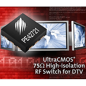 Peregrine Semiconductor ����������� 75-����� �� ������������� UltraCMOS PE42721, ��������������� ��� ��������������� ������� �������� �����������, ������ ������������ � ������������� �������� ���������� ��, �������� ����������������� � ��������������� �������� � ����������� ���������.