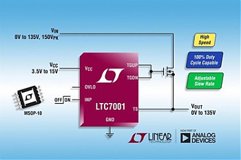 Analog Devices ��������� ��������� LTC7001 � ���������� ������� N-���������� ���-����������� �������� ������, ���������� � ������� ����������� �� 150 �.