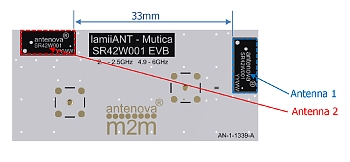 �������� Antenova ��������� SMD-������� Mutica � ����� �������� �����������: 2,4 � 2,5 ��� � 4,9 � 5,9 ��� (Wi-Fi 802.11n).